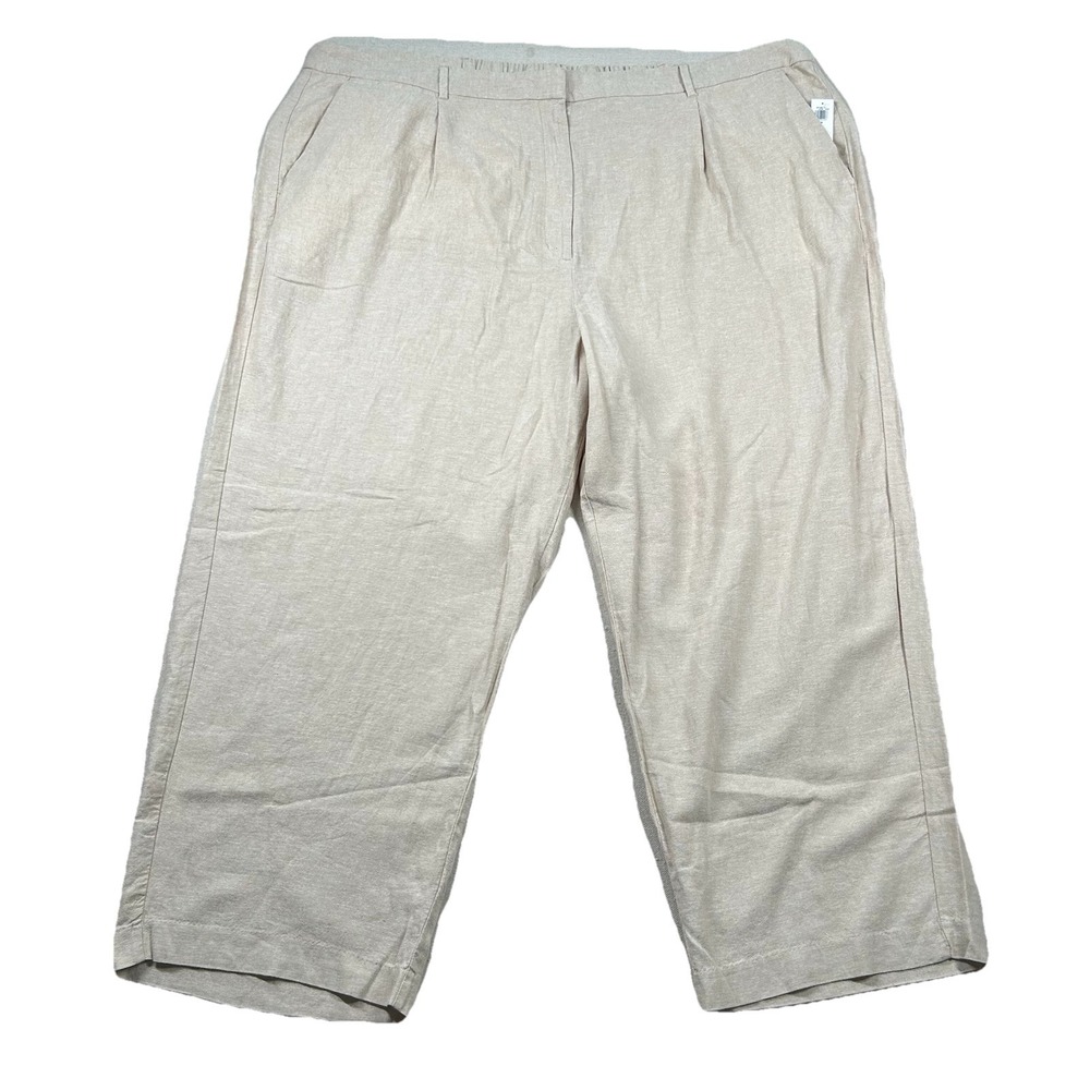 Old Navy Pants Women 4x Taylor Linen Viscose Baggy Loose Beachy Sand Wheat Beige
